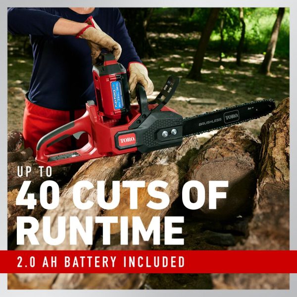 Toro 60V MAX* 16 in. (40.6 cm) Brushless Chainsaw with 2.0Ah battery (51851)